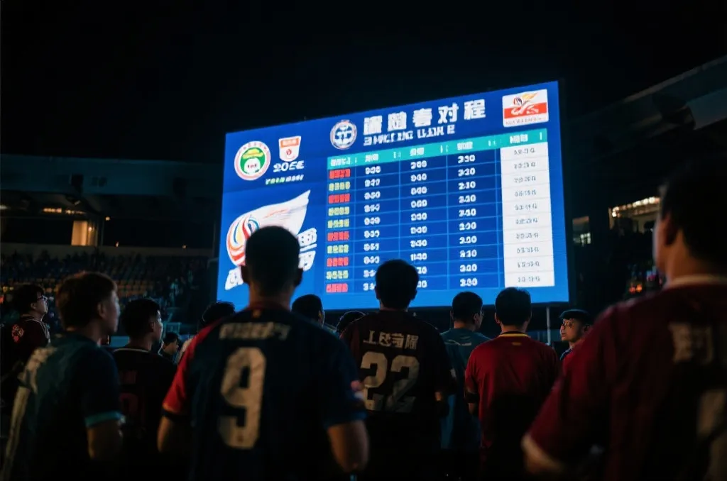 球迷查看世界杯对阵图与赛程安排